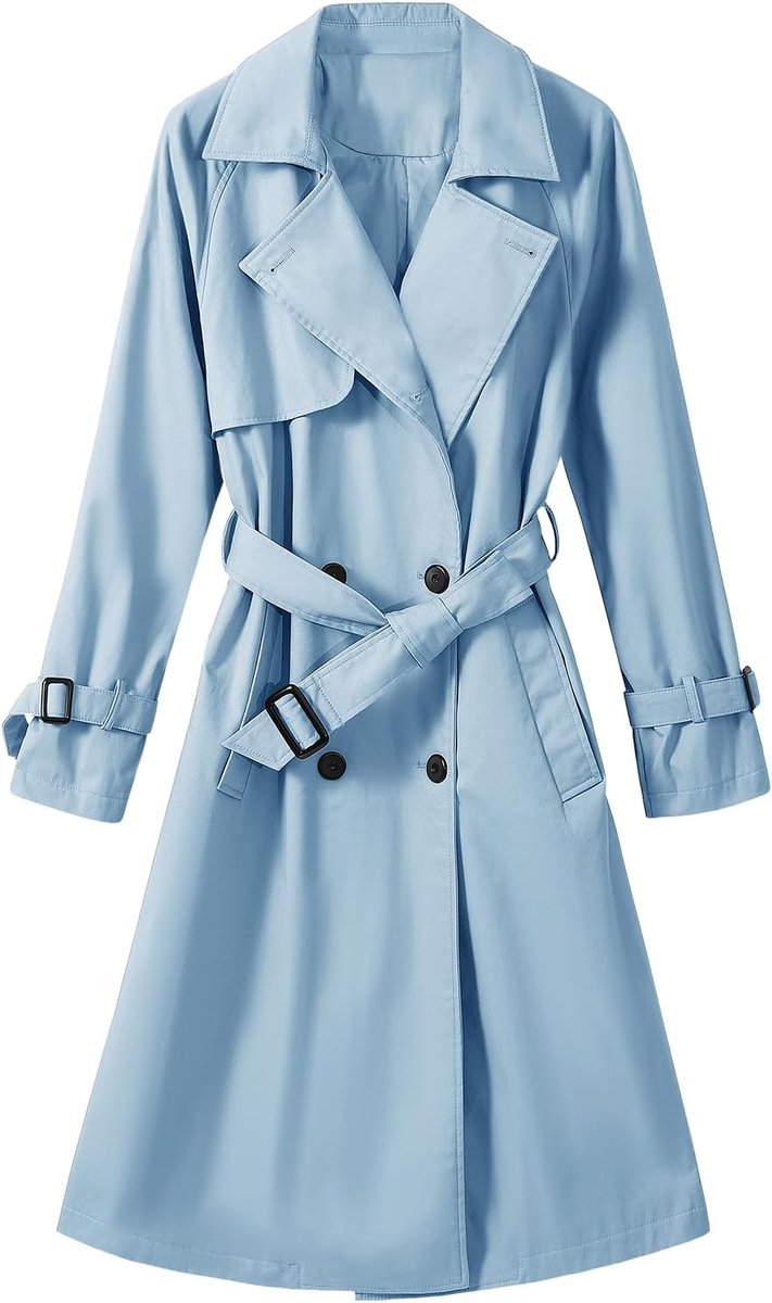 Trenchcoat lange overgangsjas voor dames, klassieke herfst, lente, dubbele rij knopen, trench met riem, damesmantel, katoenen windjack