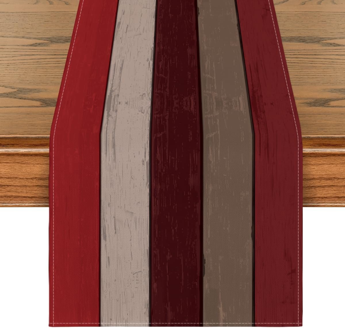 Mode Rode Planken Antiek Oud Rustiek Hout Lente Tafelloper, Seizoensgebonden Keuken Eettafeldecoratie voor Huisfeestdecoratie 40x140 cm