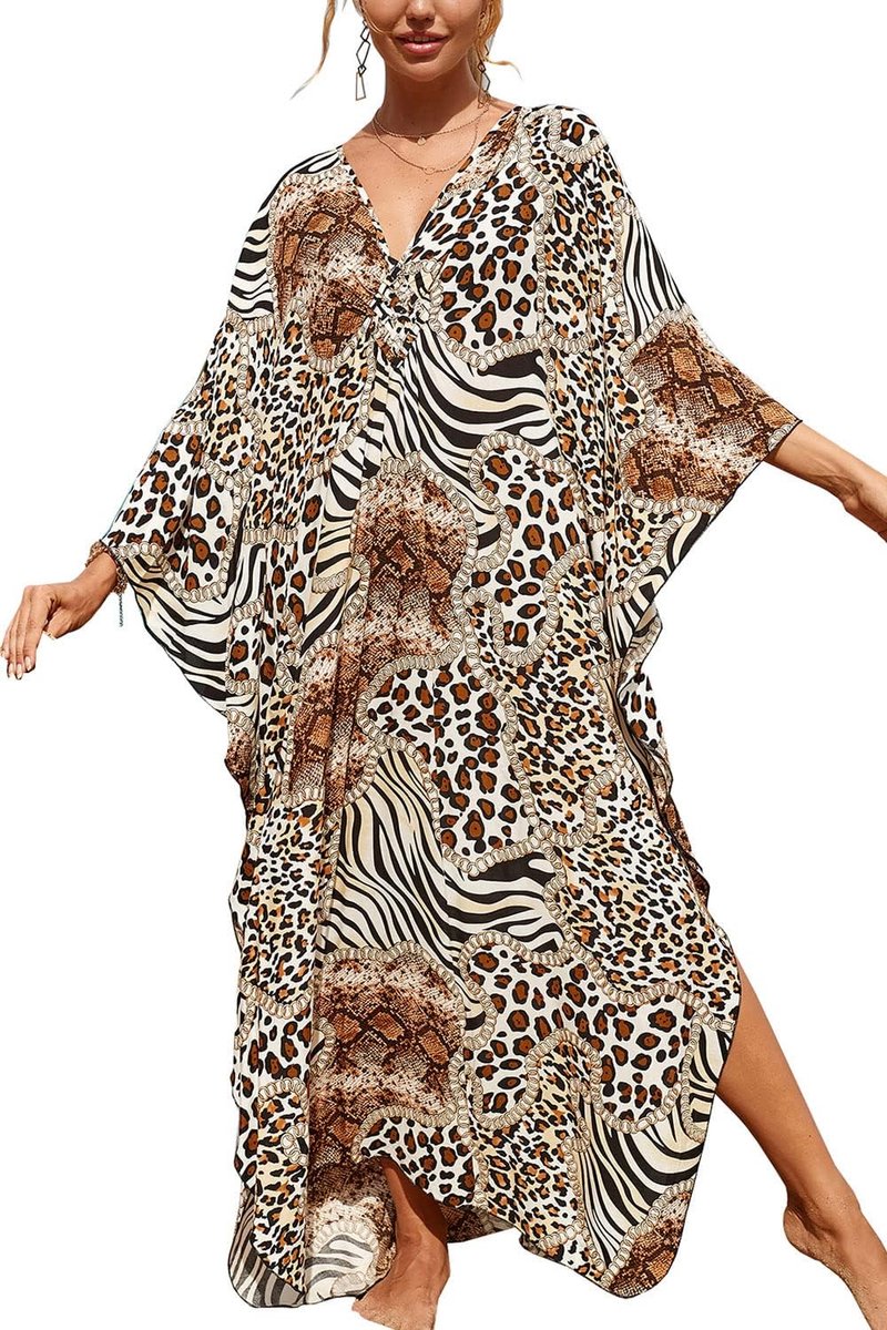 Zomer Lange Kaftan Maxi Boheemse Jurk Strandbedekkingen Bikini Badjas Loungewear One Size