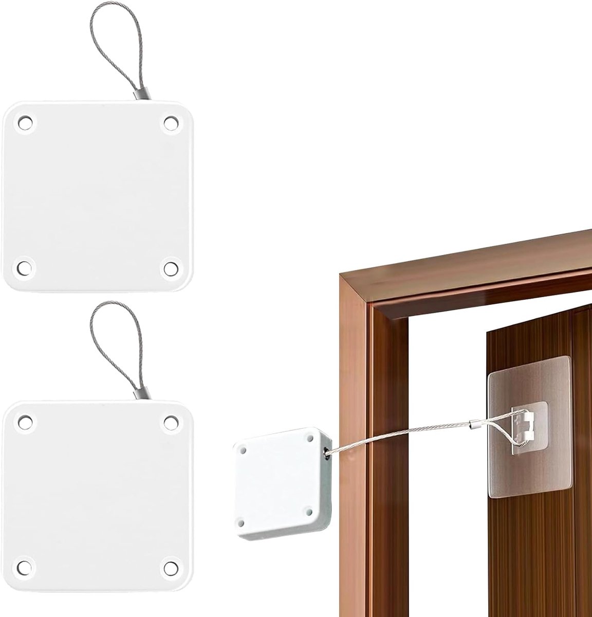 Automatische Deurdranger, 1000g Trekoord - 2 Stuks - Zonder Boren - Ideaal voor Kamers - SnelShoppen