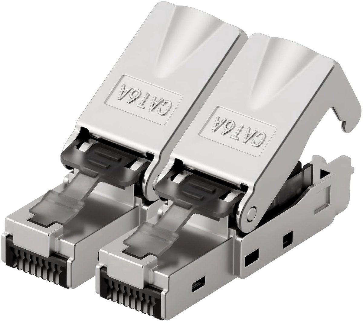 RJ45 connector set - Cat6a koppeling - toolloos 8P8C ethernet - hoge overdrachtssnelheid 10 Gbit/s - SnelShoppen