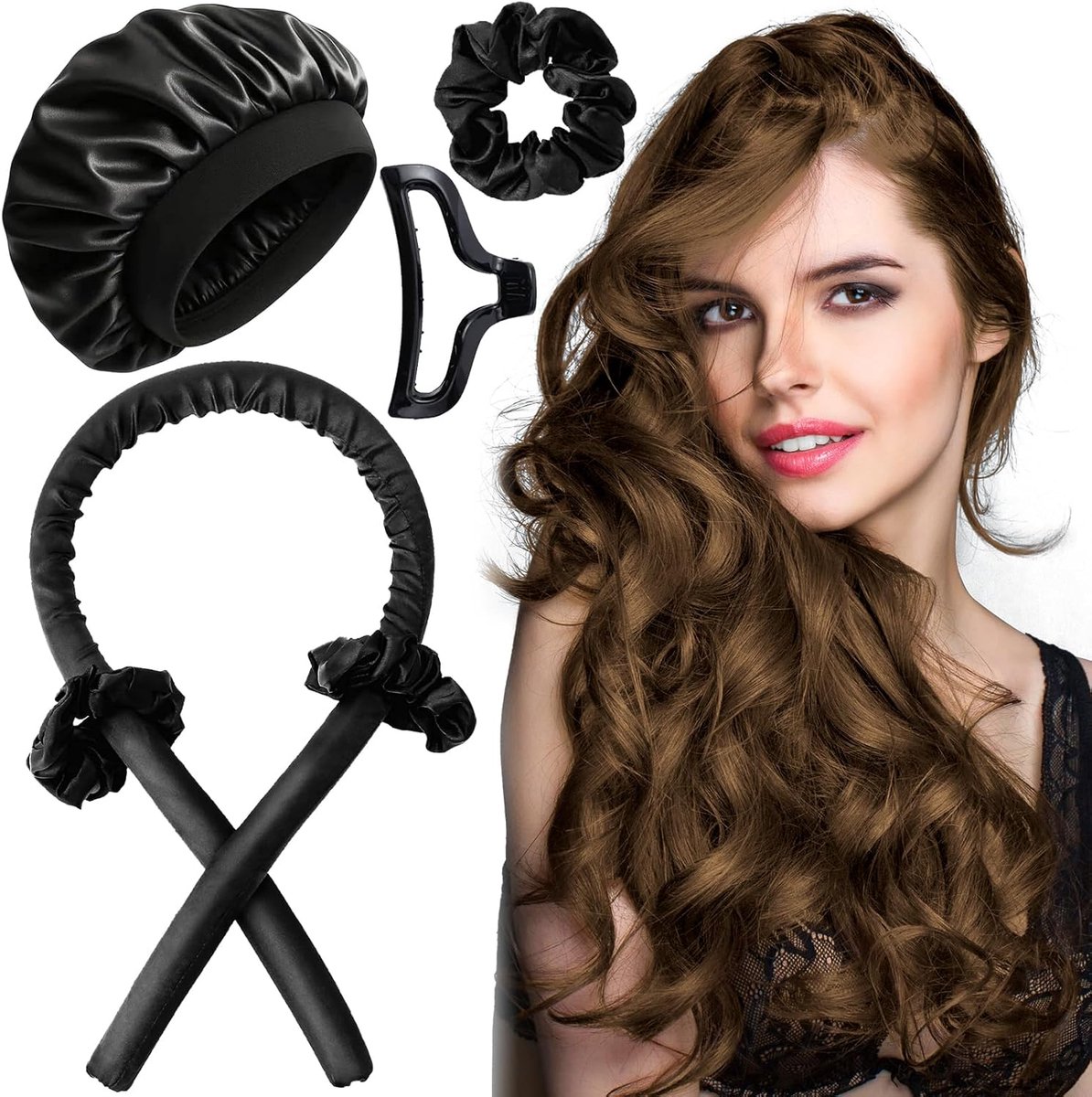 Haar krulband set - 5-delige set zonder hitte - Nachtelijke krullen - Gemakkelijk te gebruiken - SnelShoppen