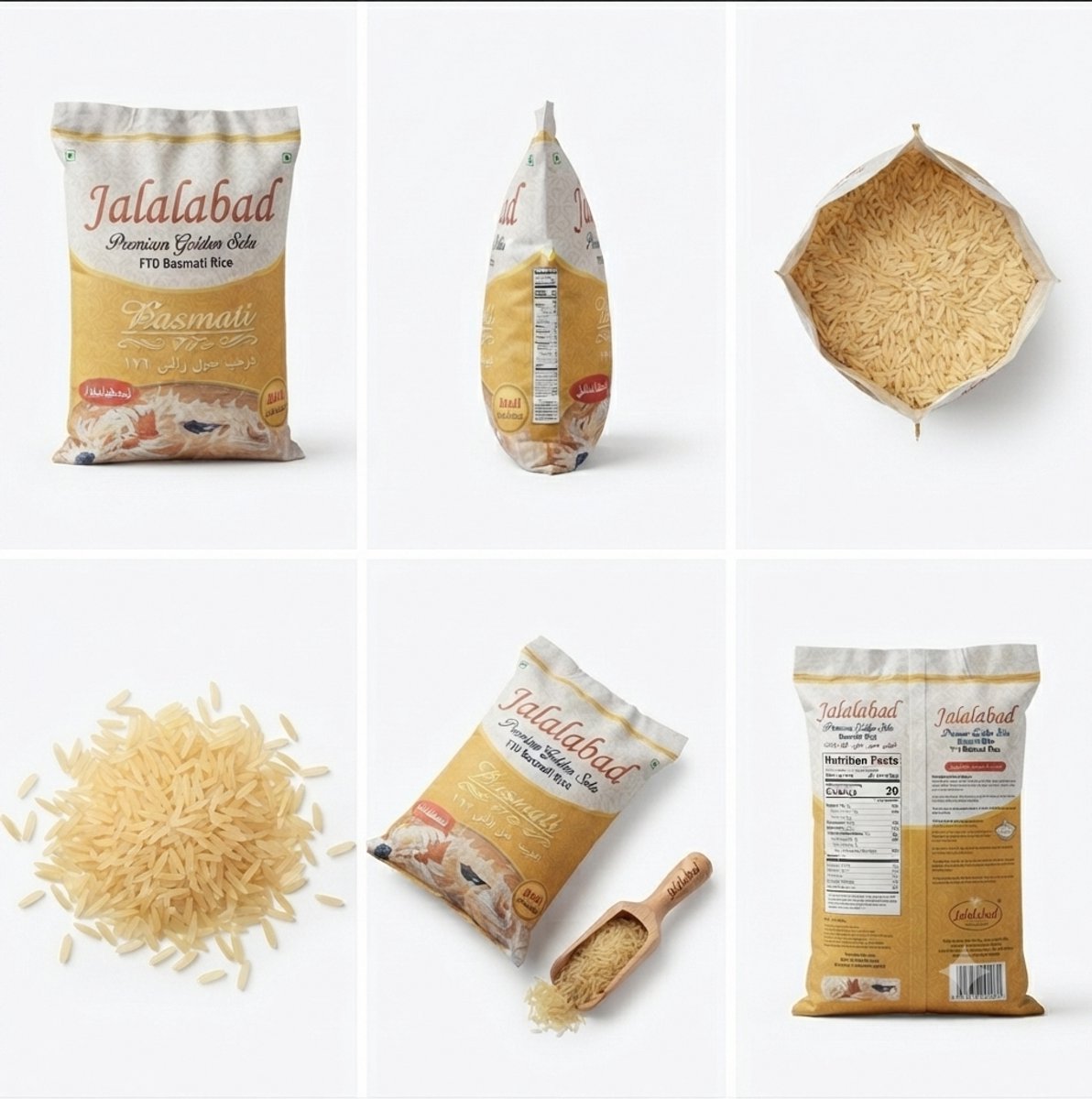 Jalalabad Sela Basmati Rijst 1 x 10 kg – Extra langkorrelig & aromatisch | Authentieke Indiase en Pakistaanse rijst | Perfect voor biryani, pilaf en speciale gerechten Met Kajal Sticker