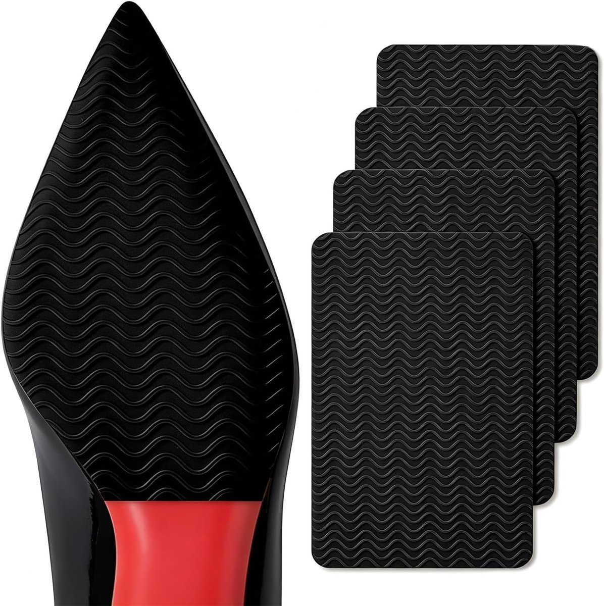 Antislip zoolbeschermers - 4 stuks - rubberen zoolplaatjes - verbeterde grip voor hoge hakken - SnelShoppen