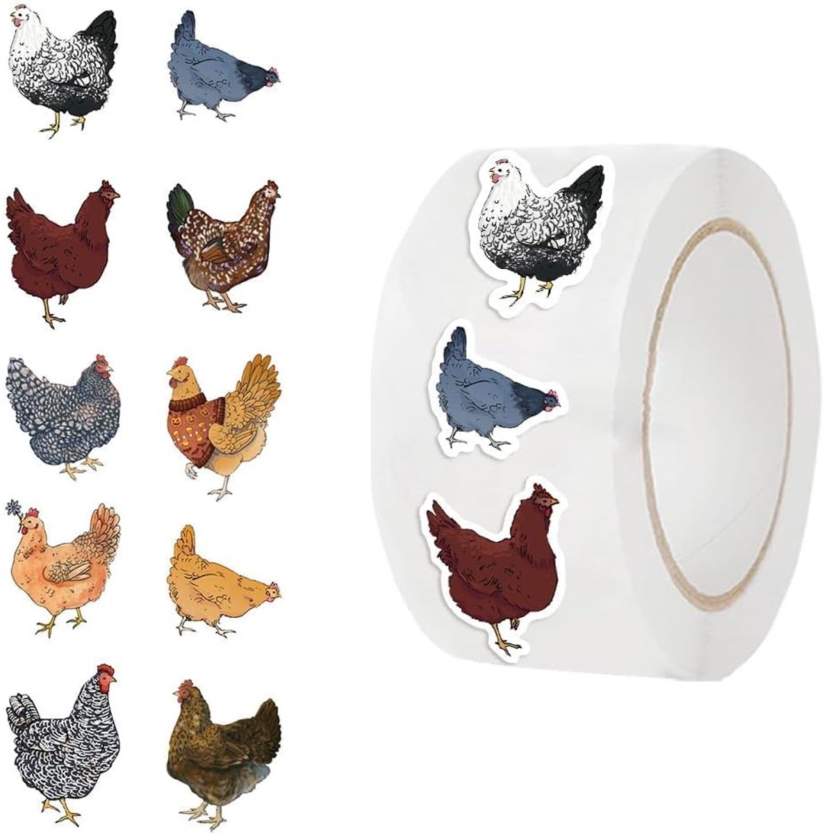 Stickers kuiken 500 stuks - grappige kippenstickers - zelfklevend vinyl - perfect voor paasdecoratie - SnelShoppen