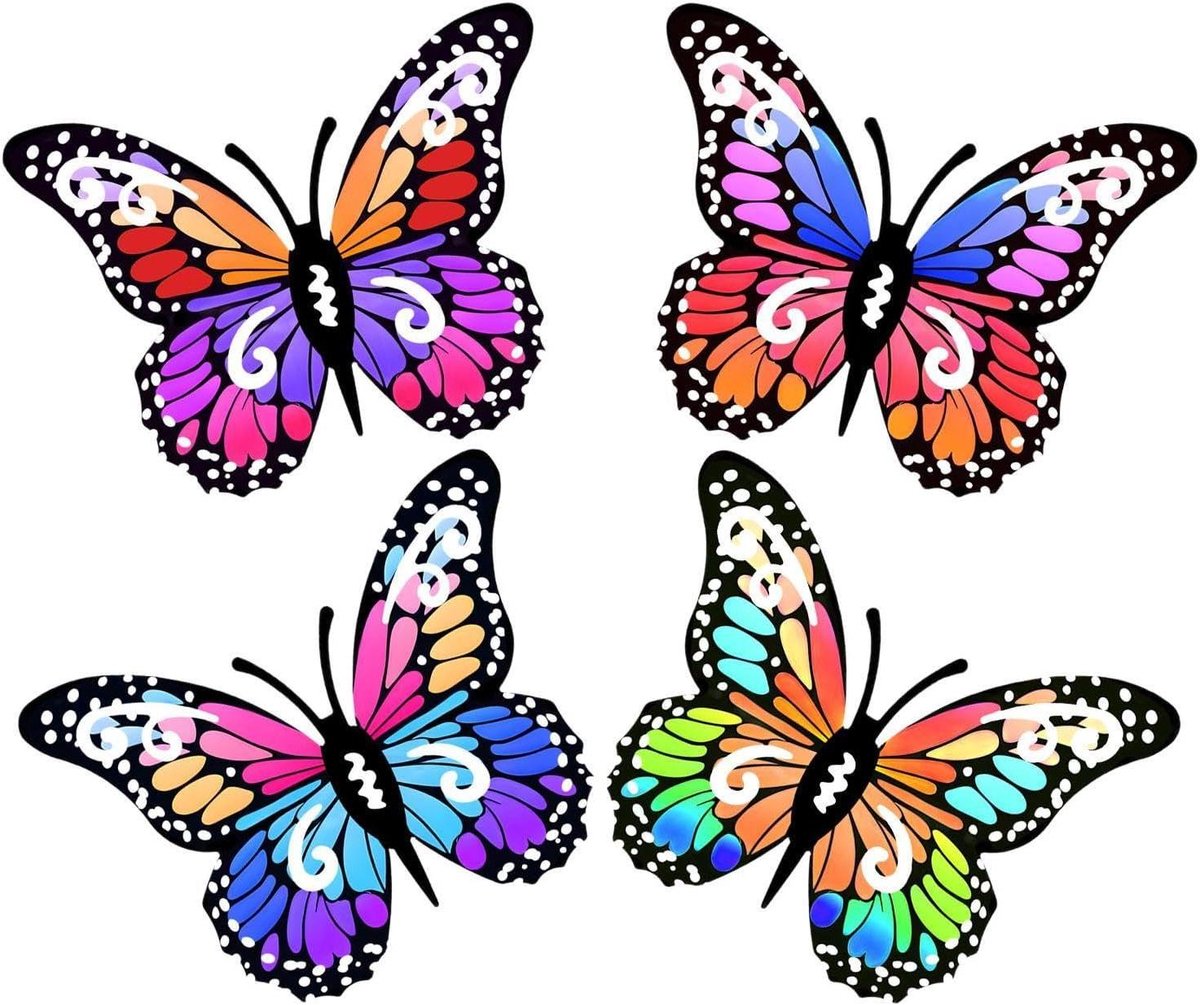 Vlinder Tuindecoratie - Metalen Vlinders - Tuin Verfraaien - Roestbestendig Metaal - 20 x 15 cm - Multicolor