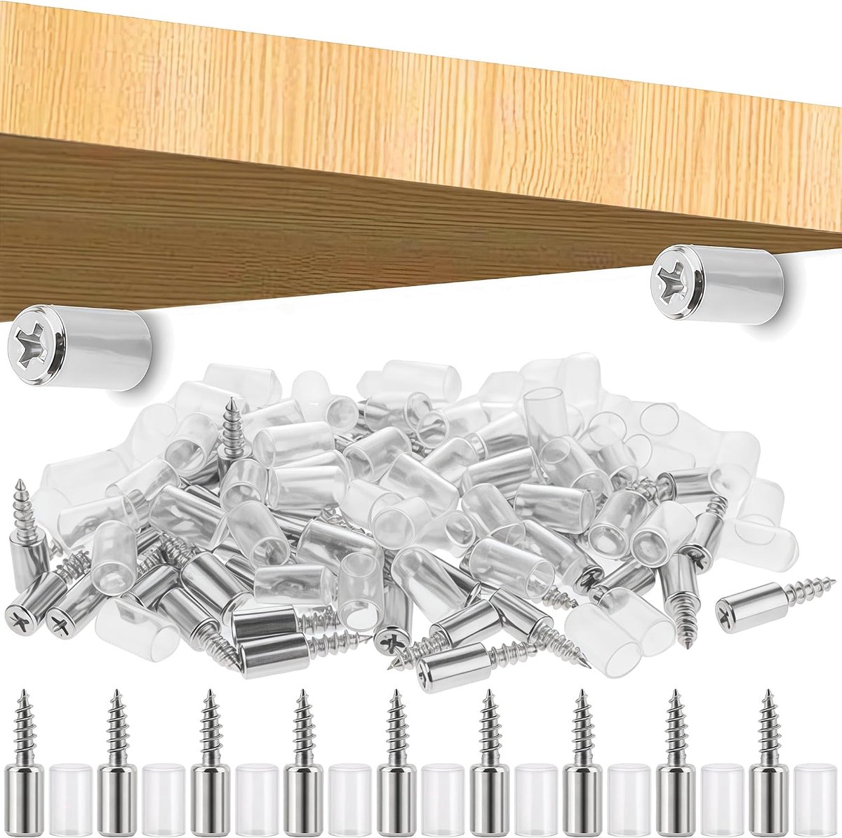 Plankdragers 30 stuks - metalen schroefhouders - rubberen bescherming - ideaal voor zware meubelrekken - SnelShoppen