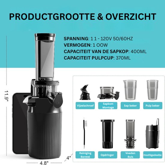ApexArte® Sinaasappelpers - Citruspers Elektrisch - Fruitpers van ApexArte — afbeelding 3