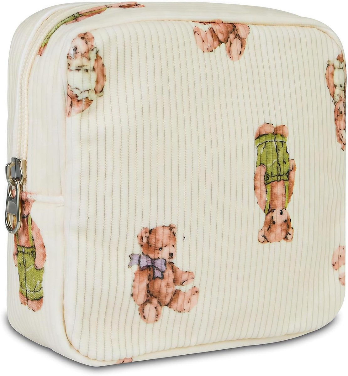 Cosmetic Bag kleine make-up tas - schattige corduroy materialen - praktische rits - ideaal voor handbag en reizen - SnelShoppen