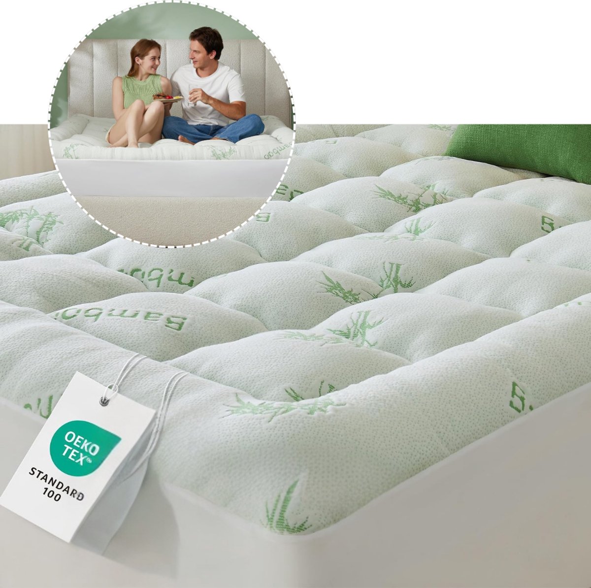 ApexArte® Matras Topper - Comfort Verhoger - Betere Slaap - Groen