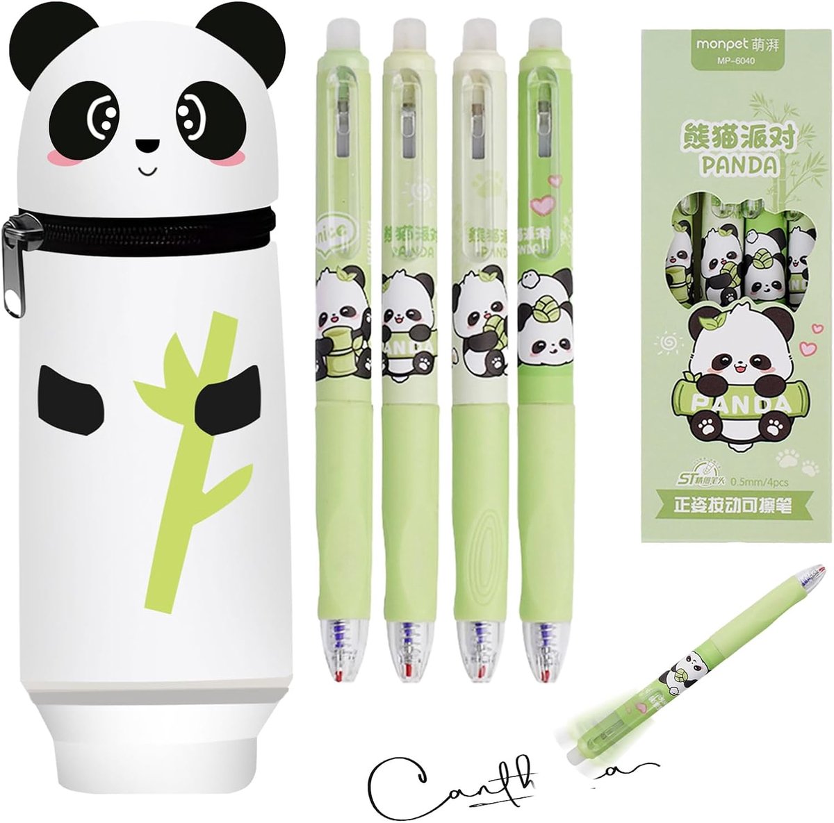 Pennenetui - 2-in-1 Soft Silicone - Groen - Inclusief 4 uitwisbare gelpennen - SnelShoppen