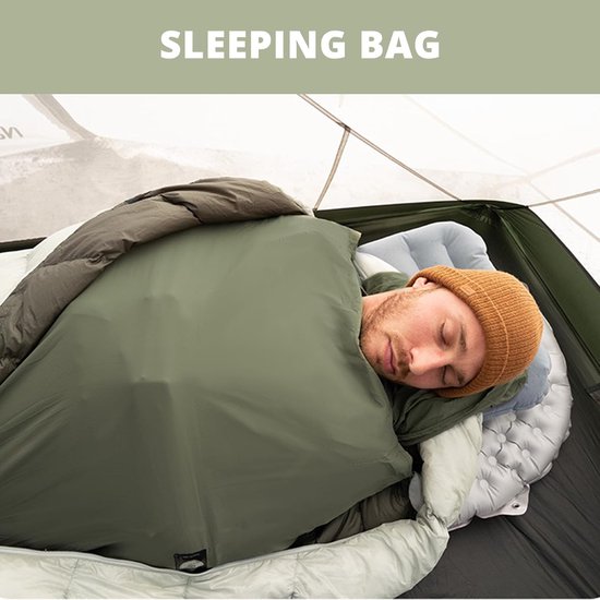 Slaapzak Liner - Reis Laken - Hygiënisch Reizen - Sneldrogend Nylon - 80x210cm - Groen — afbeelding 2