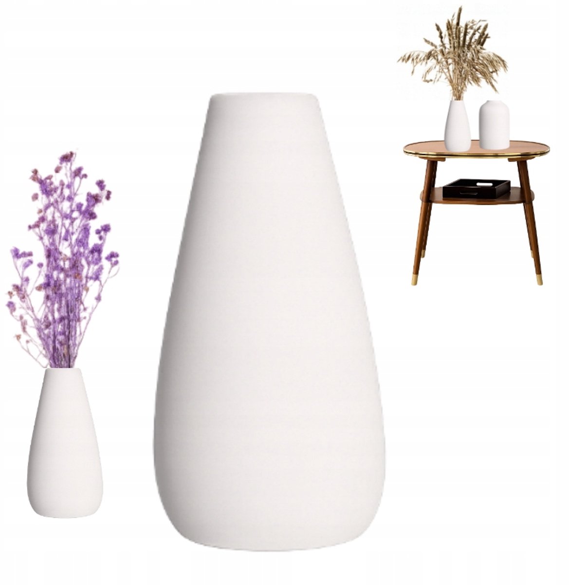 Matte Witte Keramische Vaas - Rustiek, Hygge, Modern (12,5 cm)