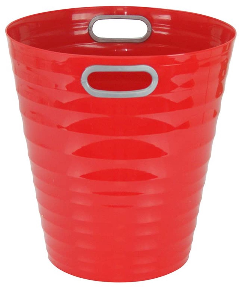 Kantoorprullenbak 12,5 l - kunststof modern design - kleur rood - ideaal voor kantoor of slaapkamer - ShopVlot