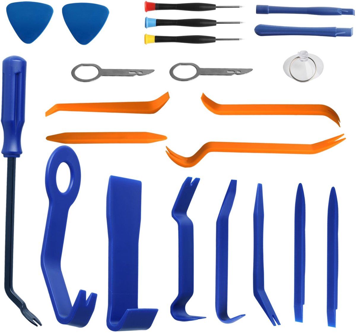 Auto demontage gereedschap set 22-delig - kunststof - voor het verwijderen van interieurpanelen - ShopVlot