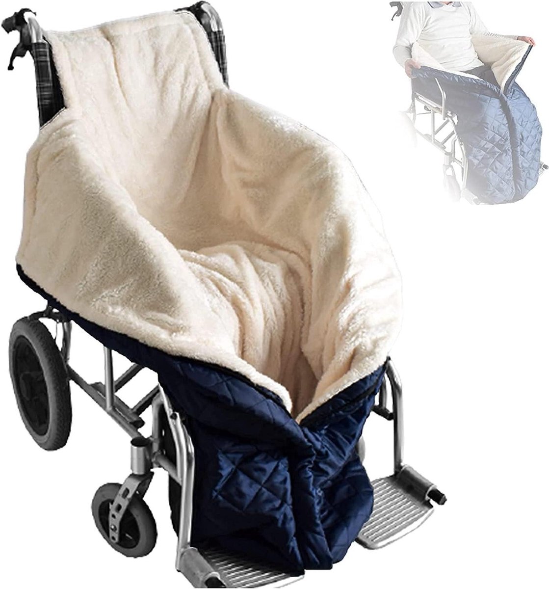 Rolstoelwarmer - Warme deken - Mobiliteit verbeteren - Fleece gevoerd - Universeel - Grijs