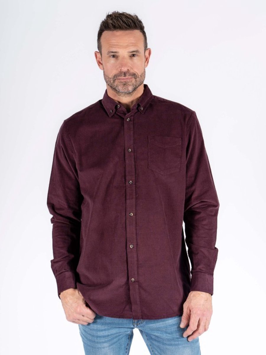 Blouse 600231 bordeaux uni corduroy Storm - maat XL