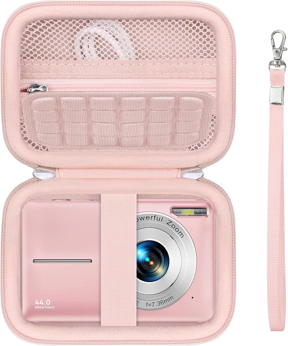 Draagtas digitale camera - Roze - Opbergtas met mesh zak - Bescherming en organisatie - ShopVlot