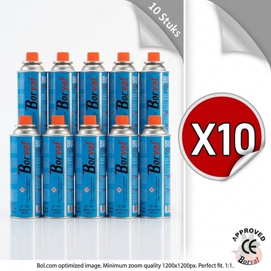 Butaan gas voordeelset 10 stuks 227 gram - gasbus navulling - Gasflessen van Qlima — afbeelding 3