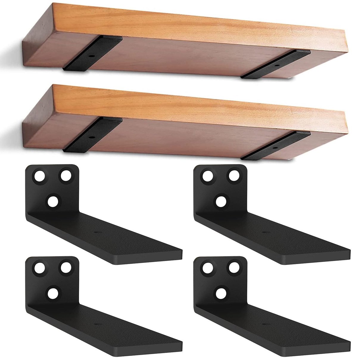 Zwevende plankdragers 15 cm - onzichtbare boekenplanksteunen - zwaarlaststeun - eenvoudig te monteren - ShopVlot