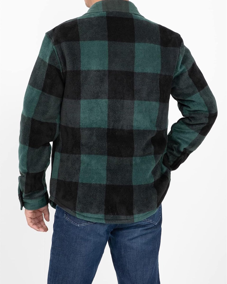Flanellen shirtjack met warme sherpa voering - fleece - comfortabel - ideaal voor buitenactiviteiten - SnelShoppen