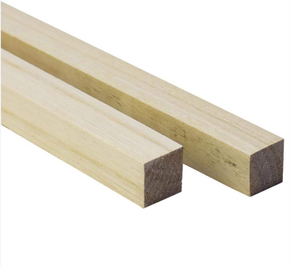 Houten Deuvels - Houten Stokjes Ambacht - Modelbouw Knutselen - Natuurlijk Grenenhout - 6x6x330 mm - Houtkleur