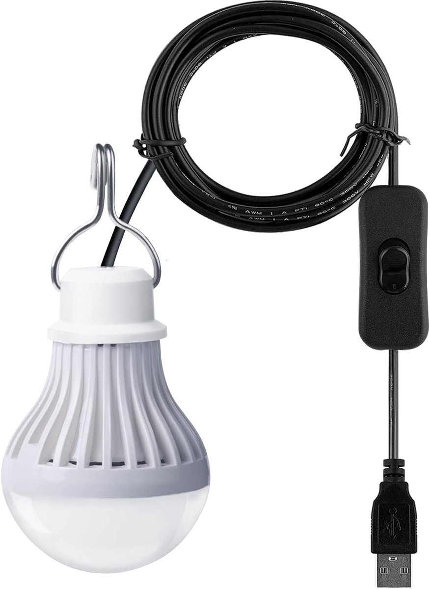 LED Campinglamp 5W - Warm Wit 3000K - USB Aansluiting - Ideaal voor Kamperen - SnelShoppen