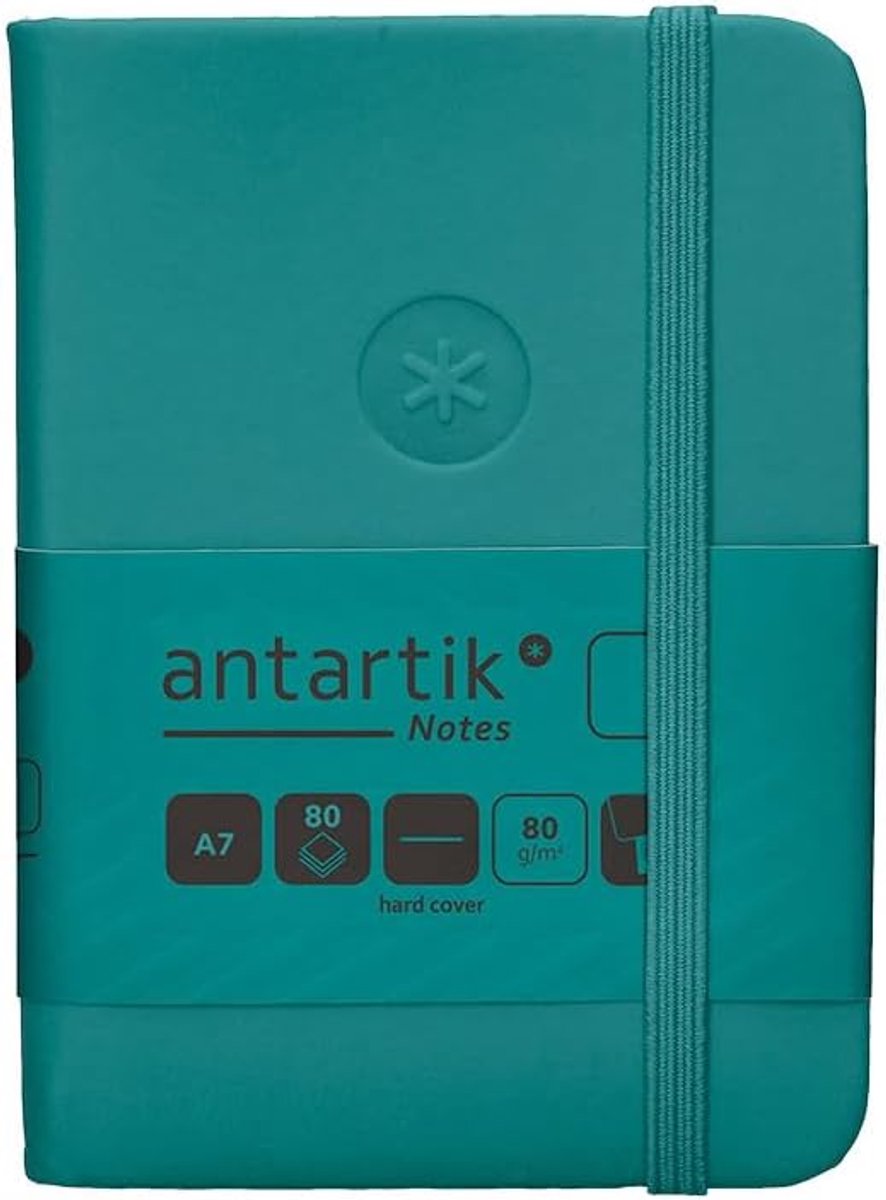 Notebook A7 - aquamaring groen - elastische band - 80 vellen - SnelShoppen