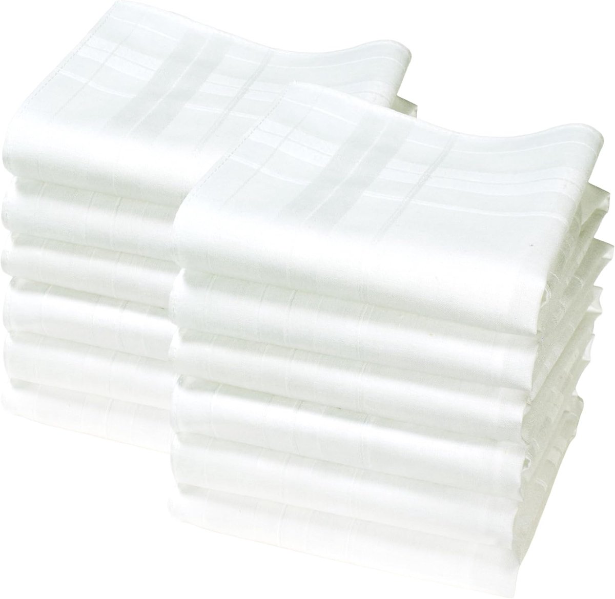 Stoffen Zakdoeken 35x35cm - 100% Katoen - Klassiek Wit - Perfect voor dagelijks gebruik - SnelShoppen