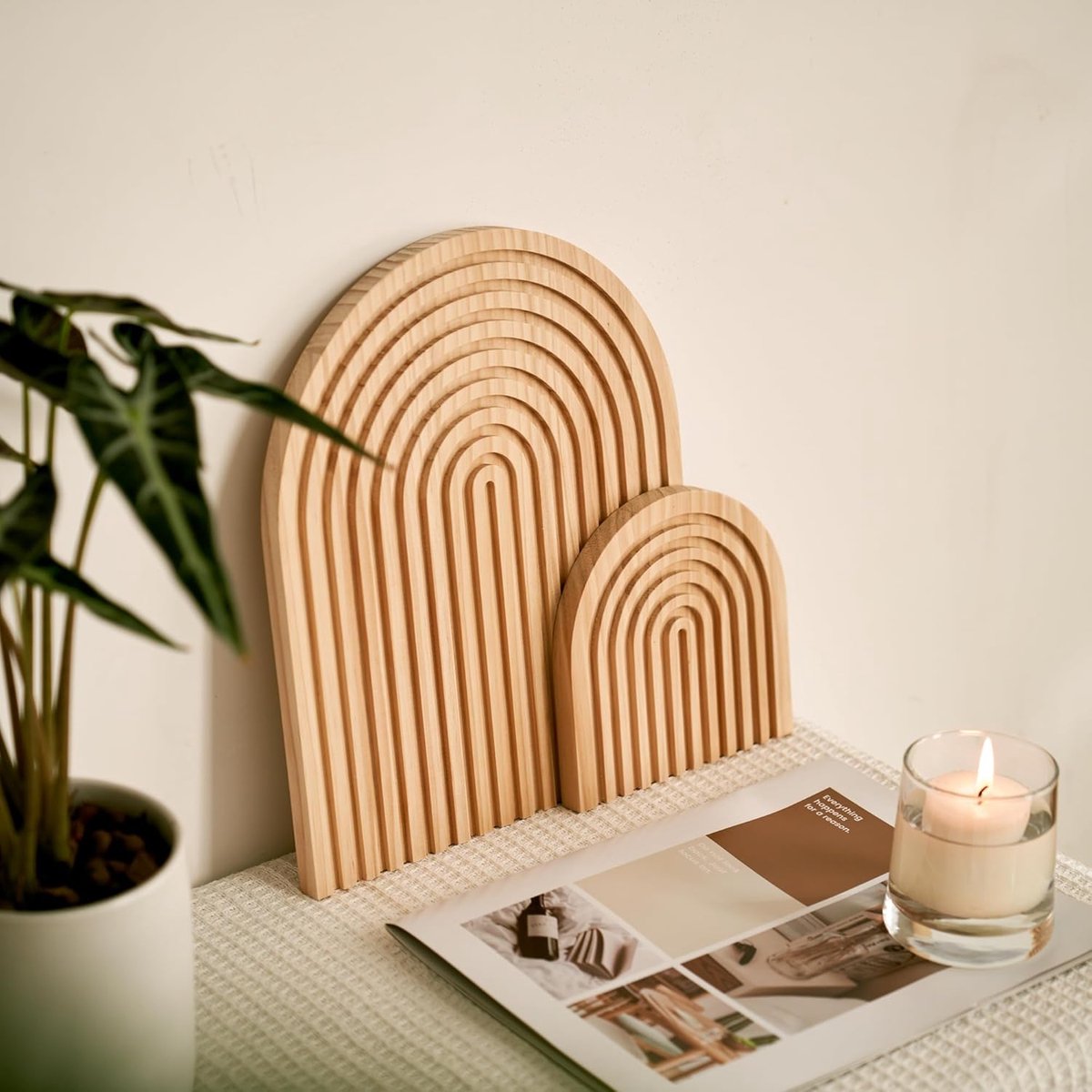 Houten wandplank decoratie - regenboog hout - veelzijdig gebruik - prachtige uitstraling - SnelShoppen