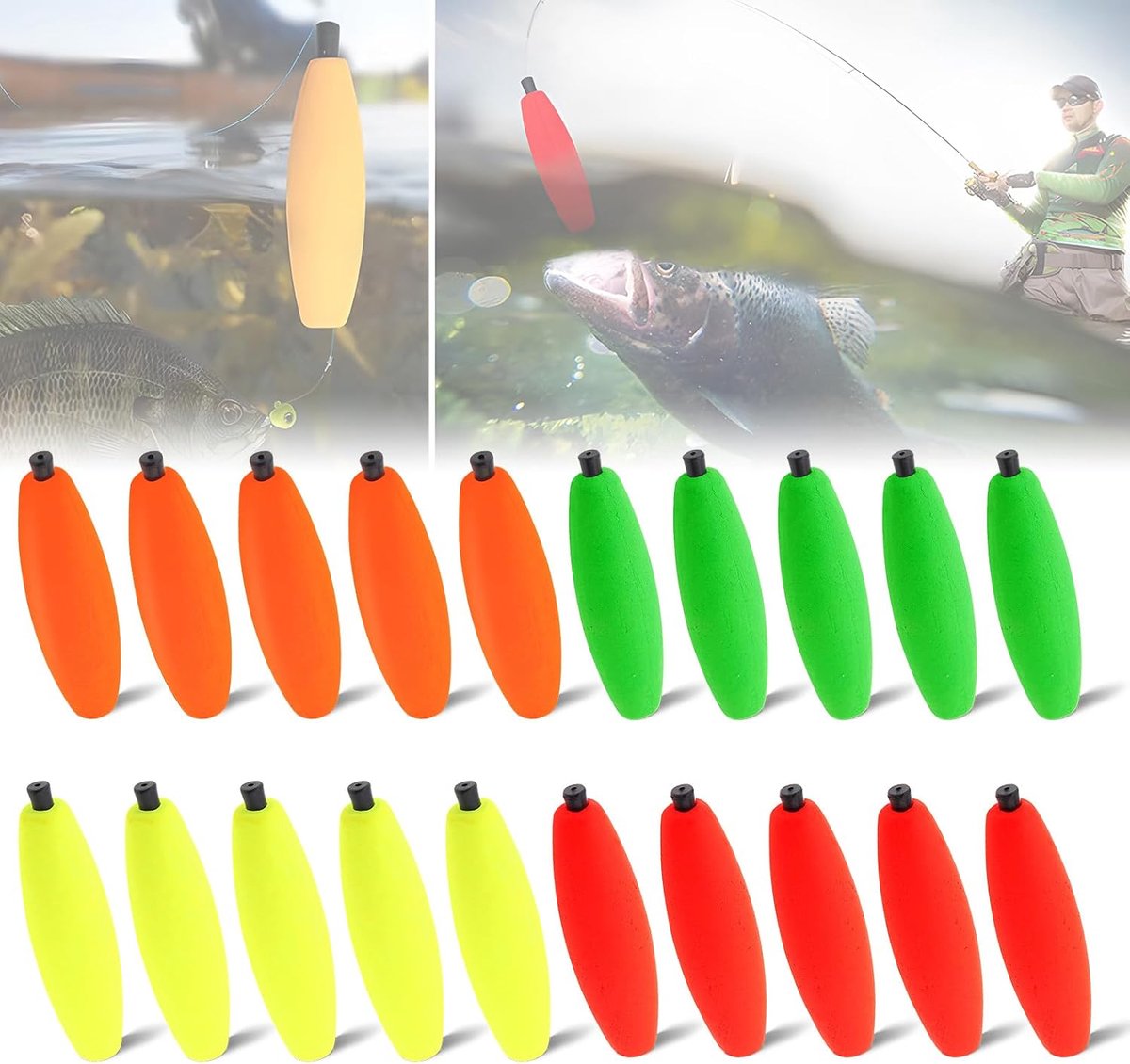 Vissersdrijvers 20 stuks - Catfish foam cigar drijvers - Sterke drijfkracht - Ideaal voor het vissen op meerval - SnelShoppen