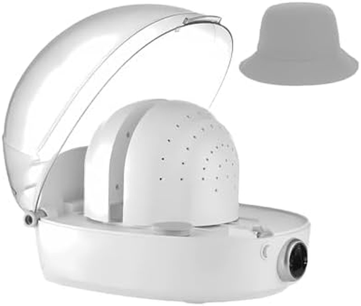 Automatische Cap Steamer - Hoedenreiniger Stomer - Hoeden Herstellen - 360 Graden Stoom - 337 cm x 281 cm - Wit