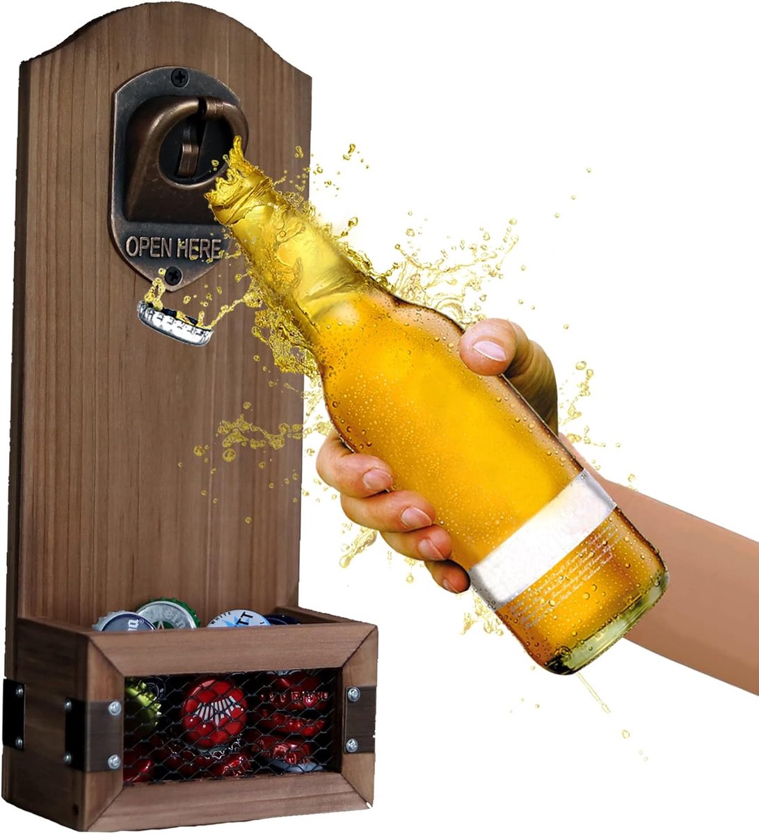 Bieropener muurbevestiging - cowboyhoed - retro design - ideaal voor thuisgebruik - SnelShoppen