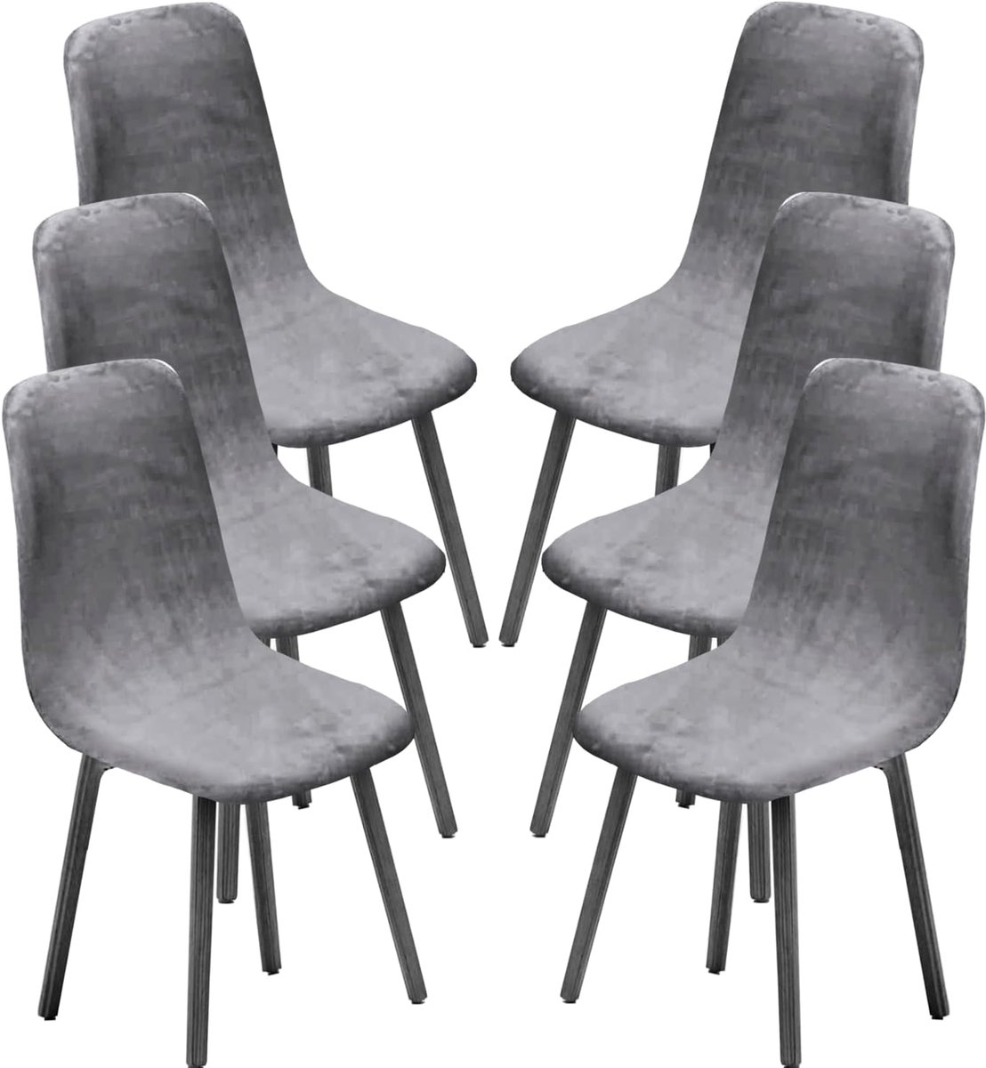 Eetkamerstoelen set van 2/4/6 - moderne middeleeuwse stijl - lichtgrijze bekleding - SnelShoppen