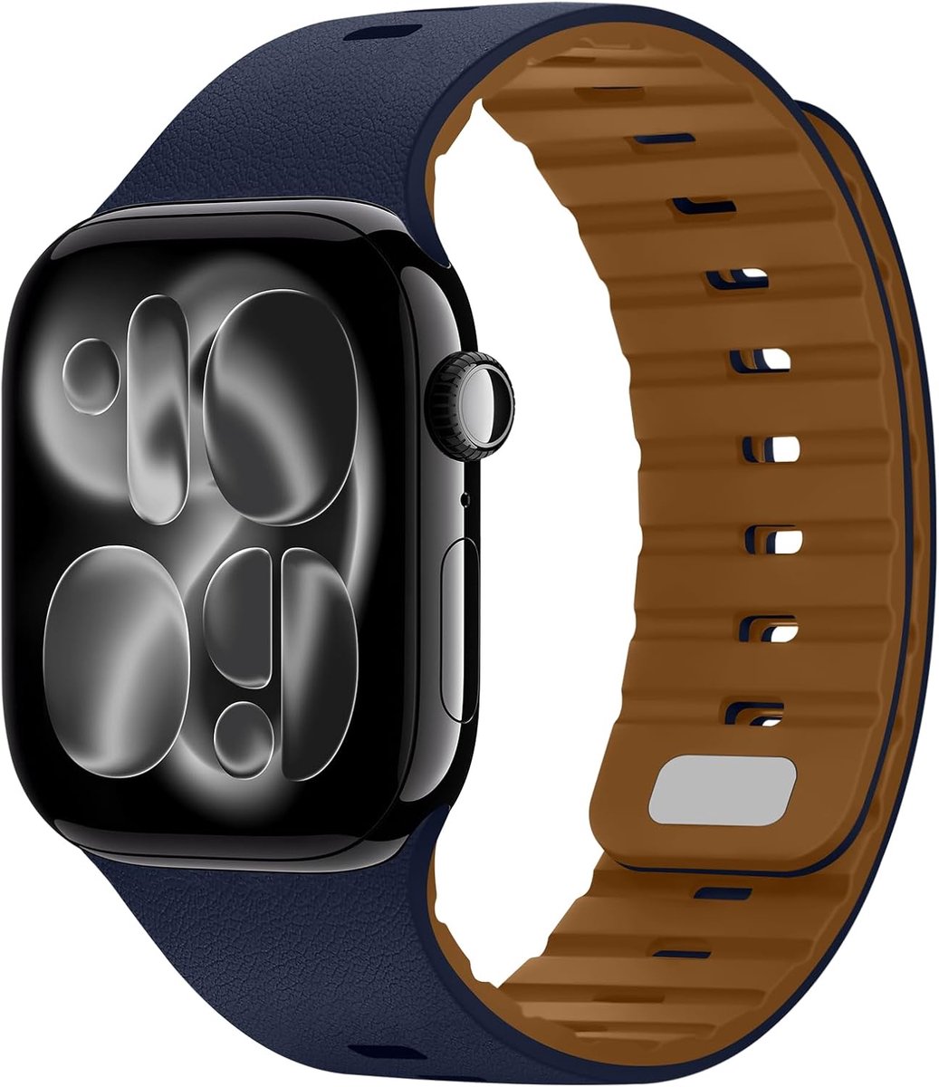 Magnetische band met clip 49 mm - silicone leer - ademend - ideaal voor actief gebruik - SnelShoppen