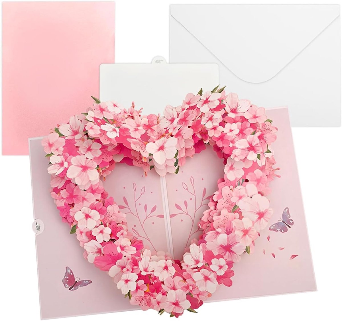 Bruiloftskaart pop-up 3D bloemen vlinders - unieke wenskaart - voor bruiloft of speciale gelegenheden - ShopVlot