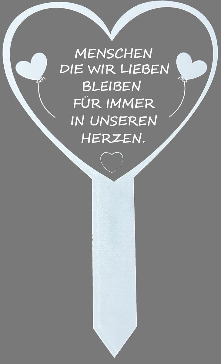 Grave decoration hartvormig 16 x 26 cm - Weerbestendig - Elegante uitstraling - Herinnering aan geliefden - ShopVlot