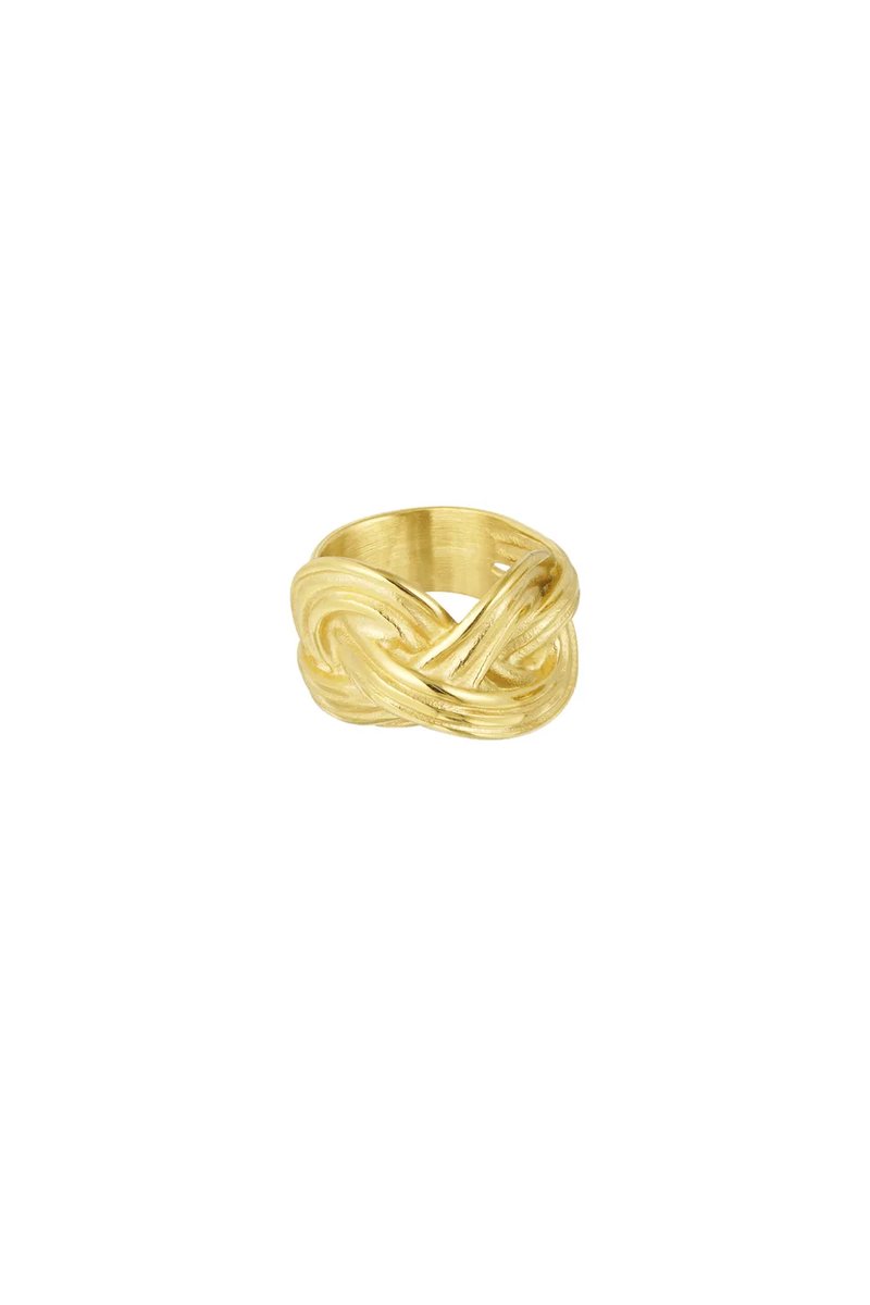 ring - sieraad - rvs - breed - goud - cadeau tip - maat 16