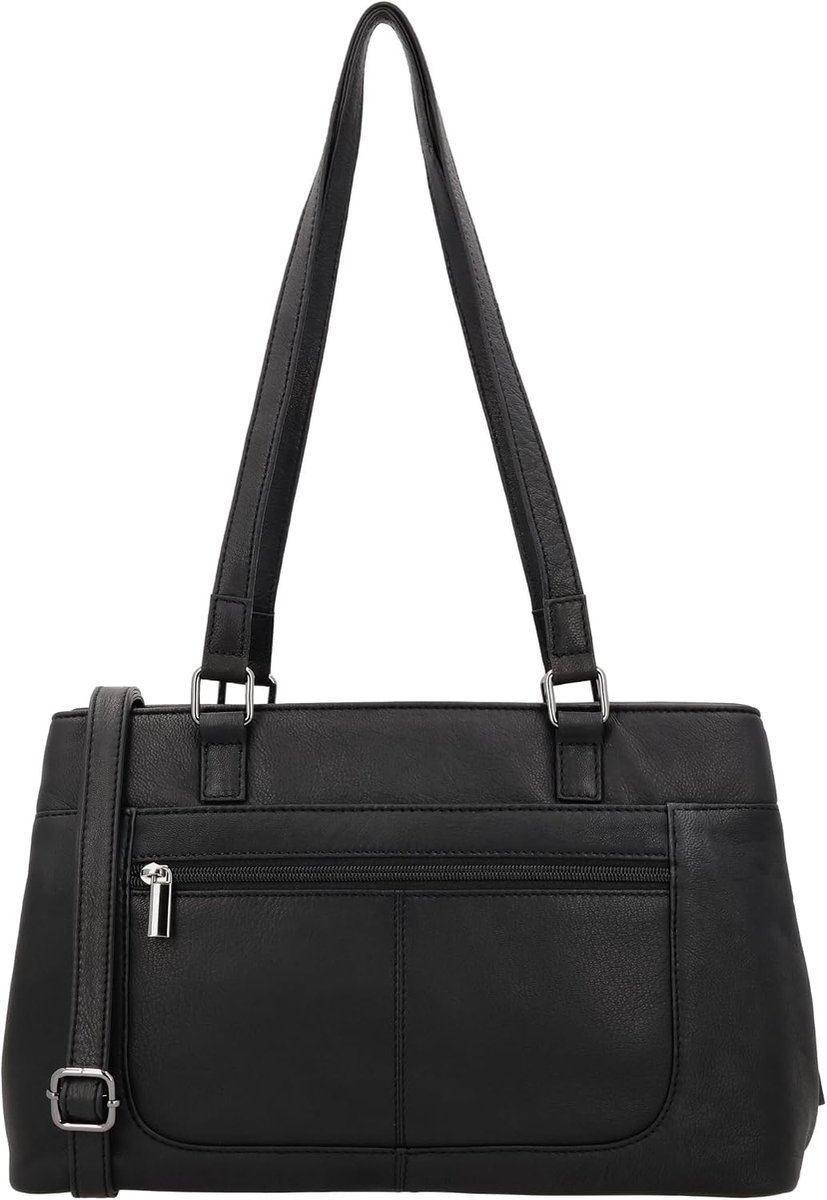 Dameshandtas grote leren schoudertas - middelgrote crossbodytas met veel vakken - perfect voor leraressen - ShopVlot