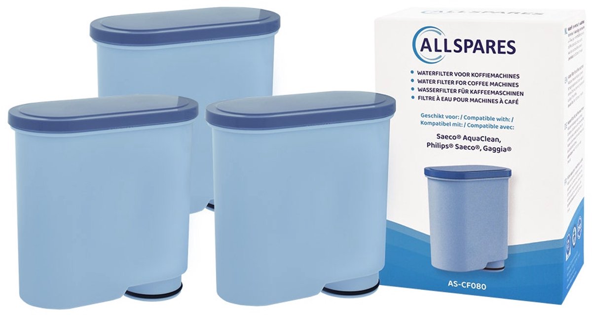 AllSpares Waterfilter (3x) geschikt voor Philips Saeco CA6903/01 - CA6903/22