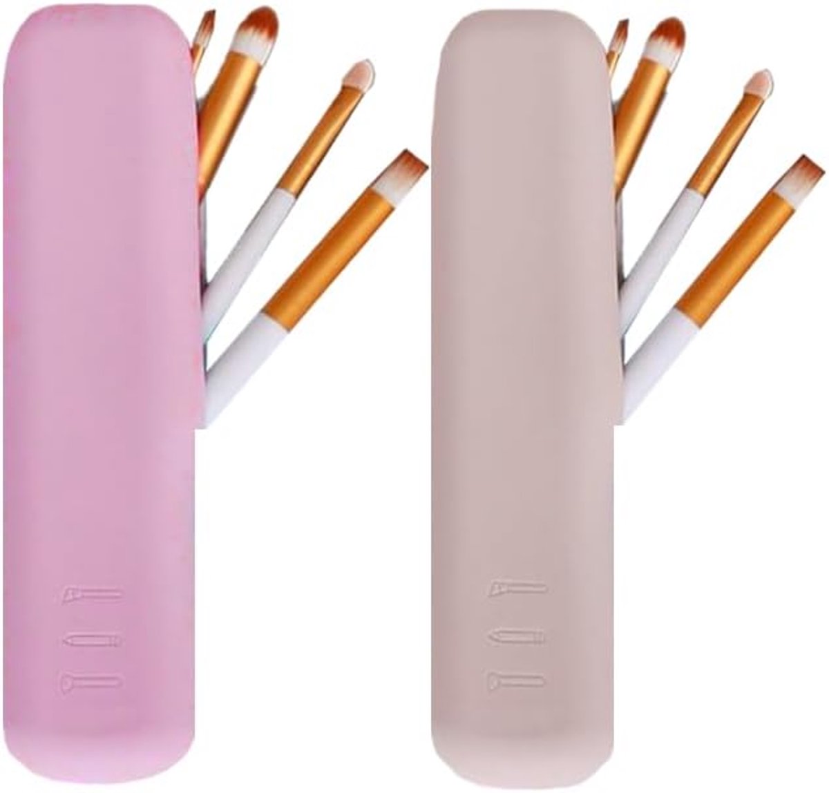 Makeup kwast houder - 2 stuks - siliconen - magnetische sluiting - bescherm en organiseer - ShopVlot