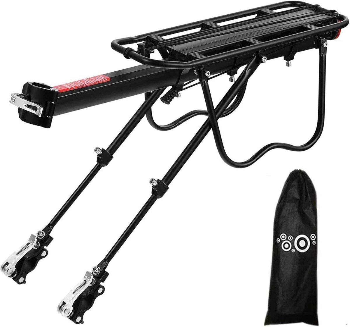 Fietsendrager verstelbaar voor mountainbike - aluminium - met modderkap en reflector - maximaal 50 kg - ShopVlot