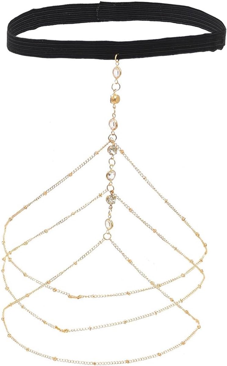 Boho ketting met kristal - waterdiamant - sexy beenornament - ideaal voor op het strand - ShopVlot