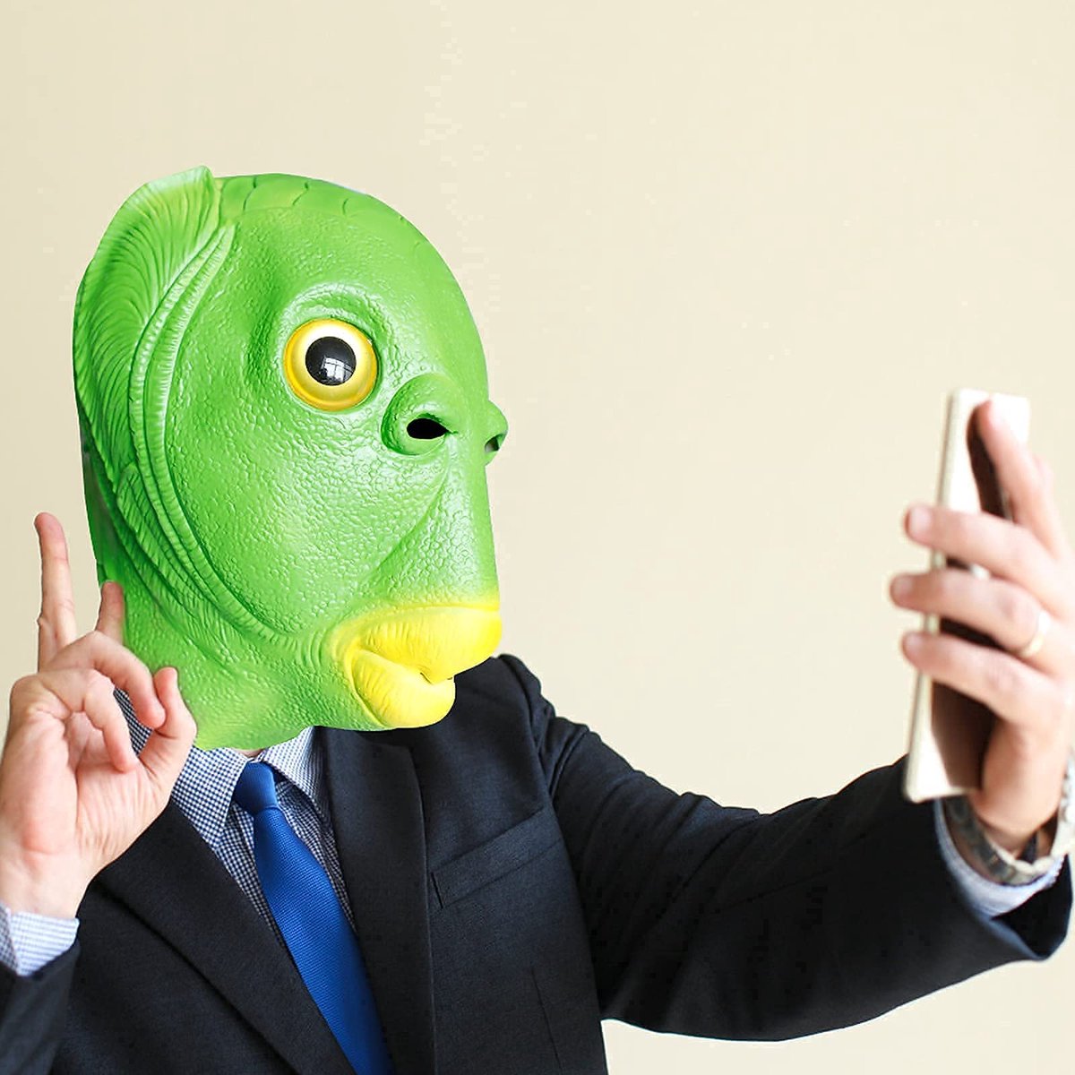 Vismasker - latex volledig kopmasker - grappig ontwerp - perfect voor Halloweenfeest - ShopVlot