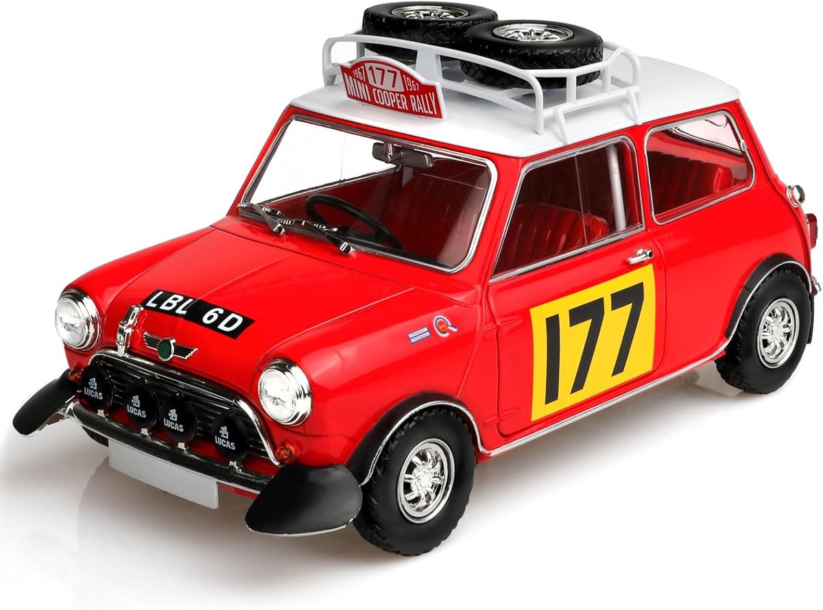 Diecast auto 1:18 - 1967 Mini Cooper S - Monte Carlo Rally Champion #177 - Gedetailleerd interieur voor verzamelaars - ShopVlot