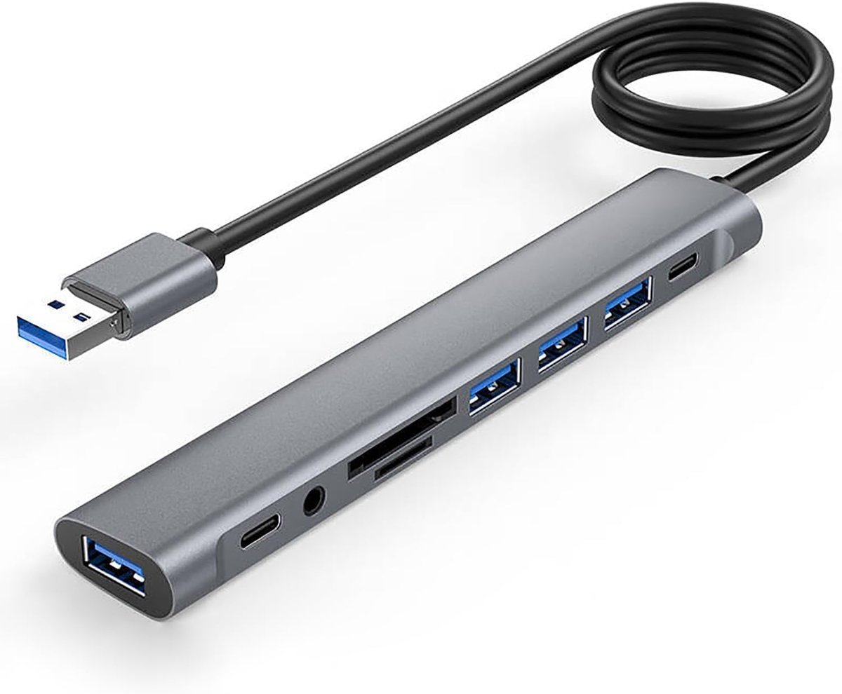usb c hub voor ipad pro 9-in-1 - mini draagbaar - 2 meter kabel - eenvoudig opladen en uitbreiden - ShopVlot