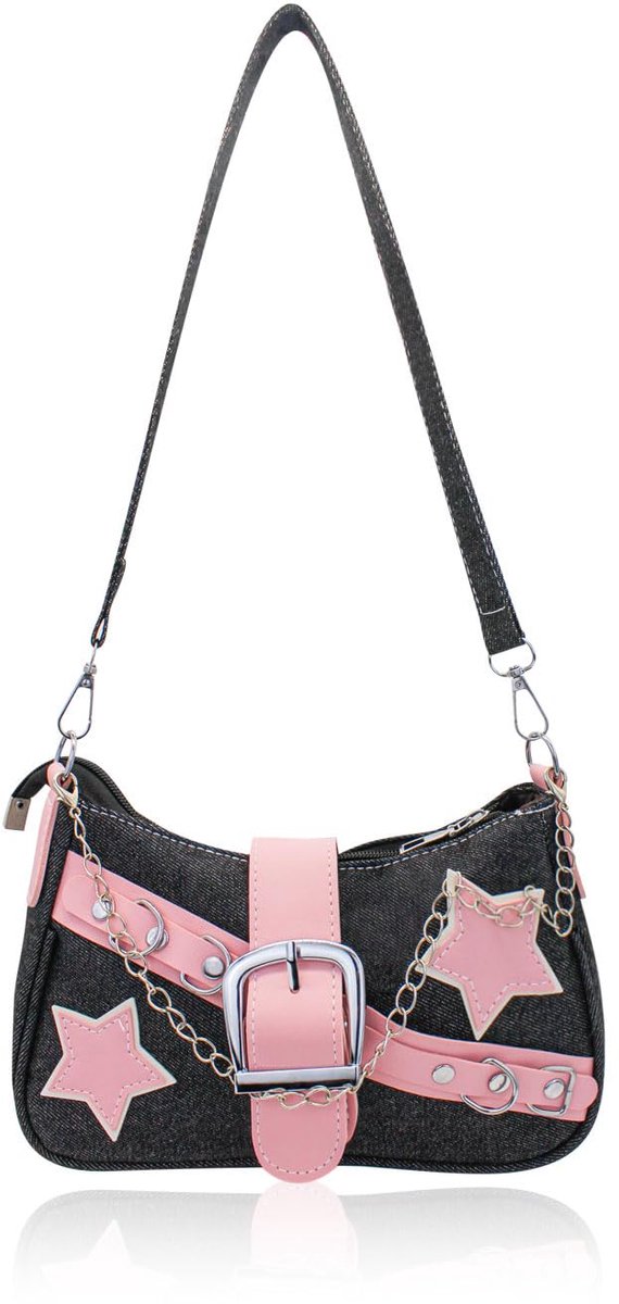 Schoudertas dames klein - zwart - trendy mini-okseltas - ideaal voor dagelijks gebruik - ShopVlot