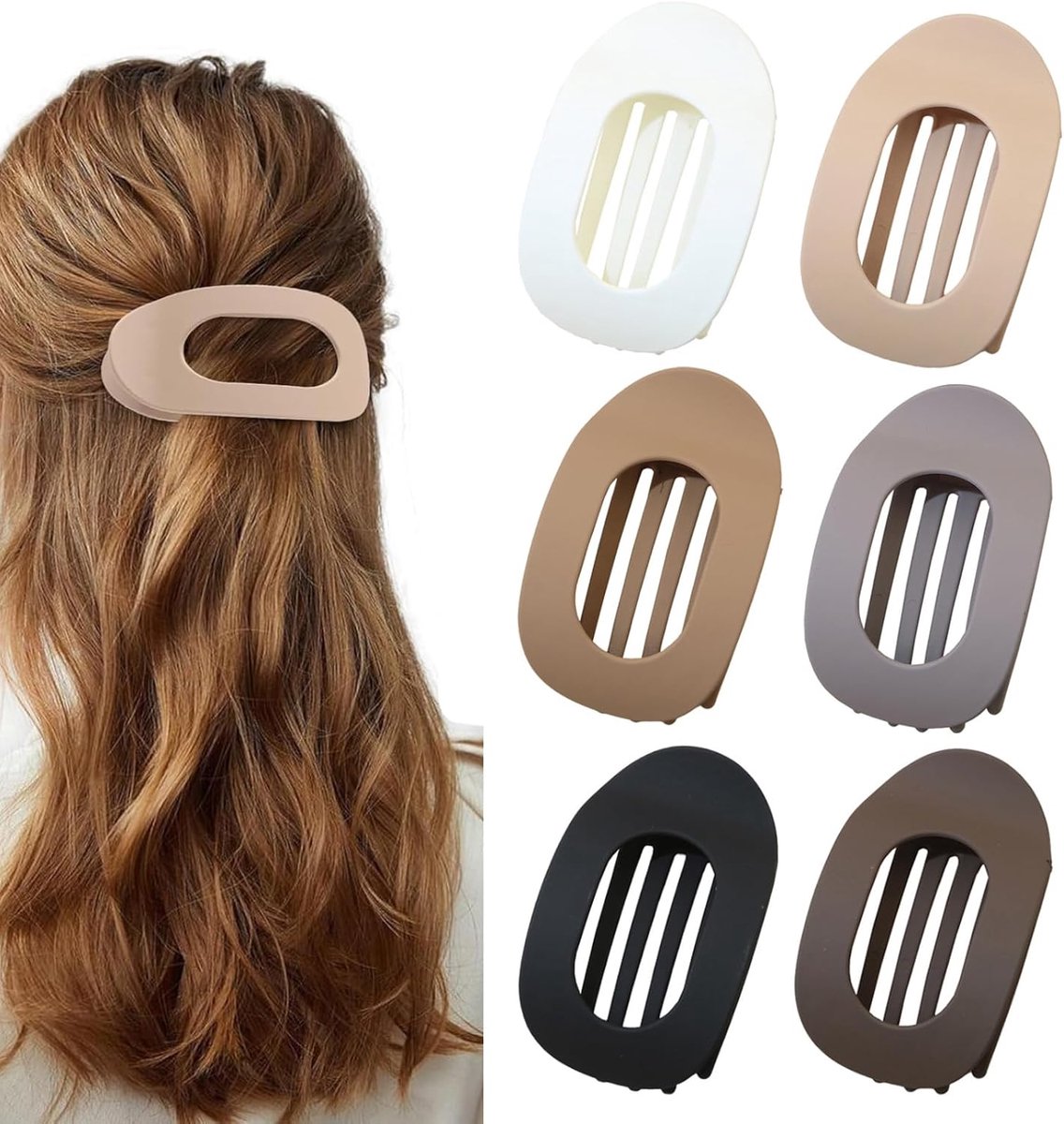 platte haarklemmen 6 stuks - elegante eendenbek-haarspelden - comfortabel ontwerp - dagelijks gebruik - ShopVlot