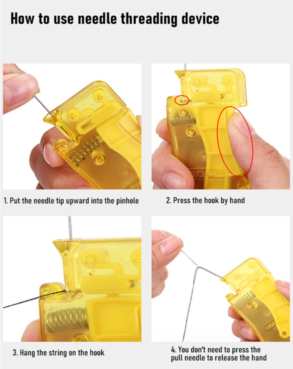 Automatische naald threader - 2 stuks plastic naald threader - eenvoudig in gebruik - ideaal voor naaien accessoires - ShopVlot