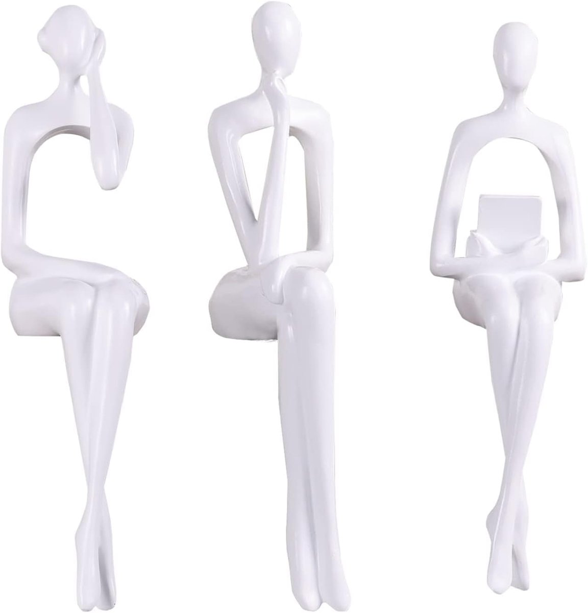 Abstracte beeldhouwwerk figuur - goudkleurige resin - voor boekenplank of kantoor - moderne decoratie - SnelShoppen